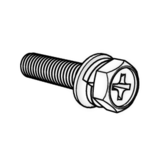 十字槽凹穴六角螺栓带弹平垫